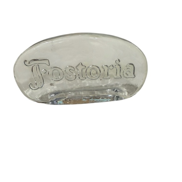 Clear Fostoria  Glass Store Advertising Display Counter Sign Collectible Rare - Picture 1 of 5